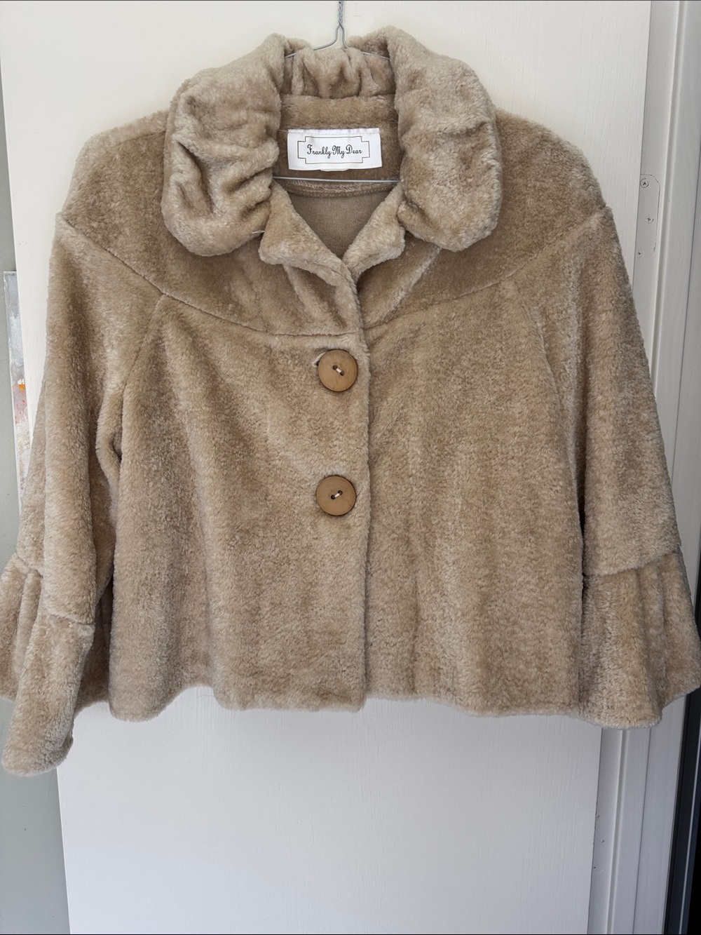 Vintage- Swing Taupe Women Coat with Button Front